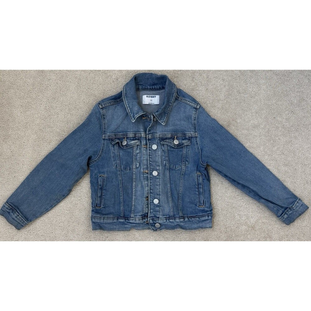 Old Navy Girls 8 Denim Jean Jacket Button Front/Inner Pockets